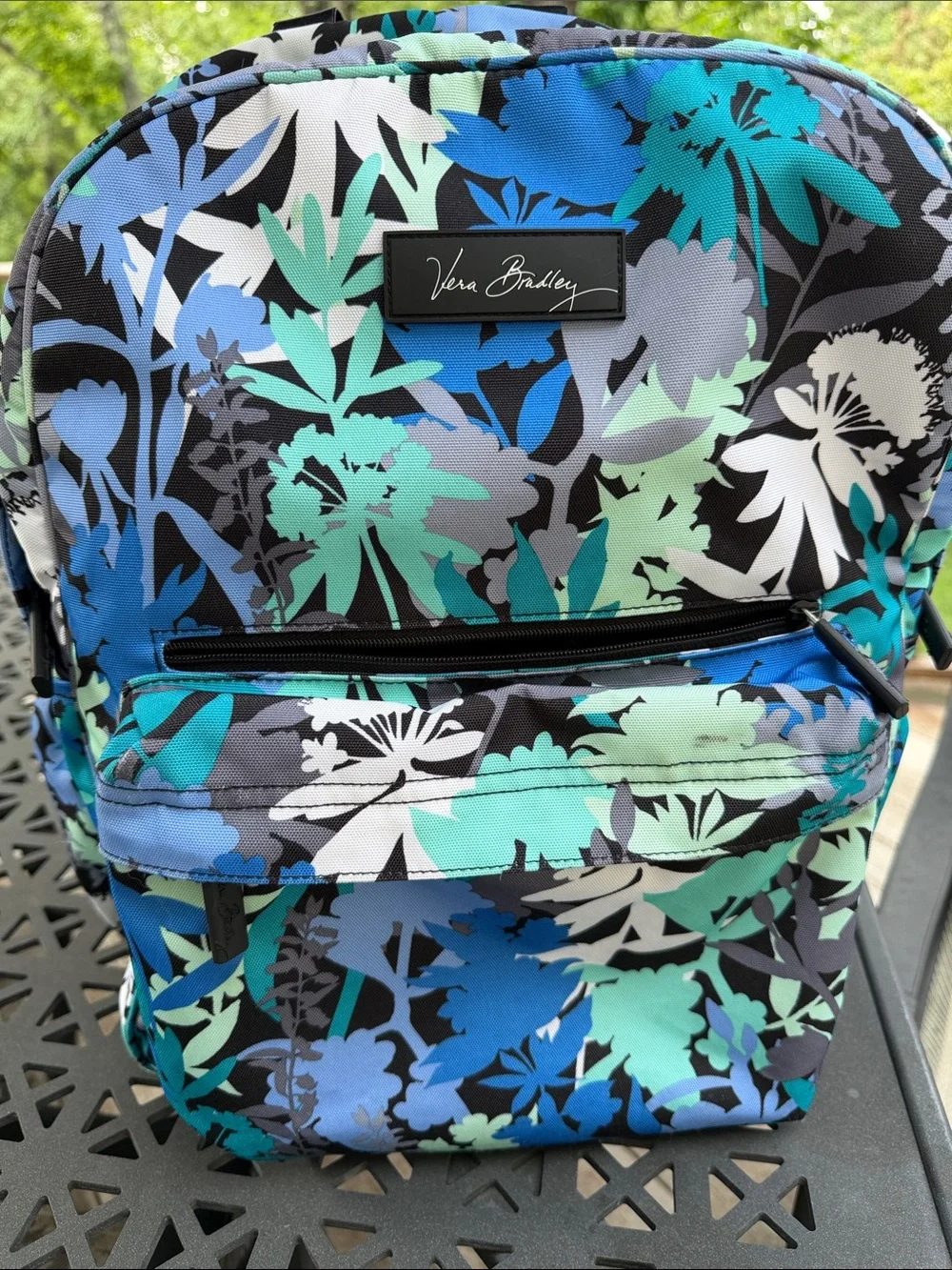 Vera Bradley Blue Teal Floral Print Backpack